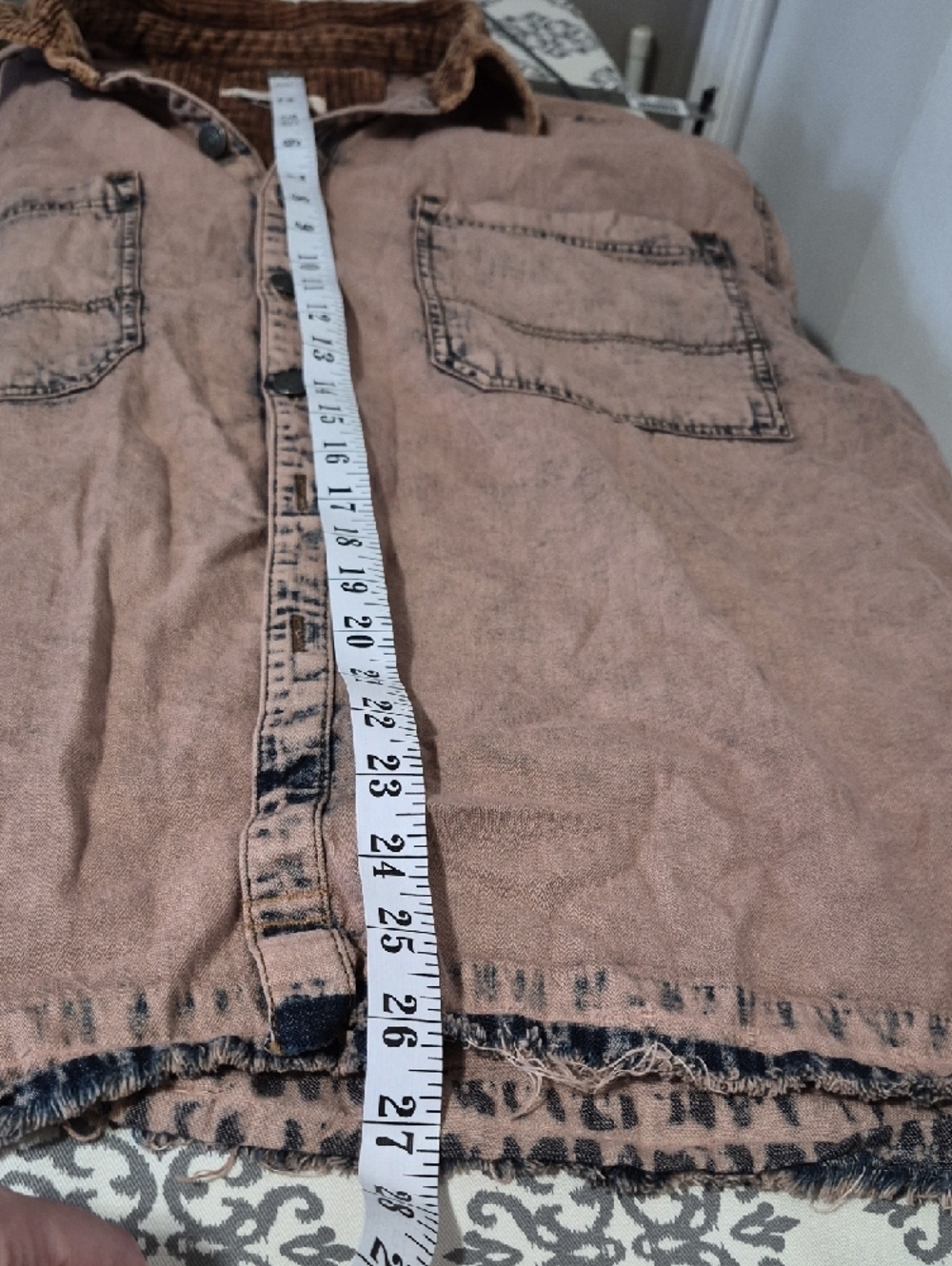 We The Free Free People Beige Brown Cord Collar Oversized Jacket - Picture 7 of 8